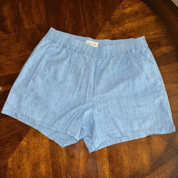 Madewell Pants - Madewell Women's Chambray Pull-On Shorts High Rise Light Blue Size Small